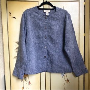100% Linen Lagenlook Buttoned Shirt Top 2
